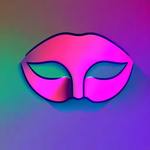 Image similar to party mask, silky texture, gradient, vector illustration, logo, aesthetic, 4 k, hd