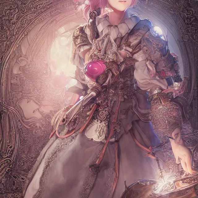 Image similar to studio portrait of neutral good colorful female cleric bard healer as absurdly beautiful, elegant, young skinny gravure idol, ultrafine hyperdetailed illustration by kim jung gi, irakli nadar, intricate linework, sharp focus, bright colors, octopath traveler, final fantasy, unreal engine highly rendered, global illumination, radiant light, detailed and intricate environment