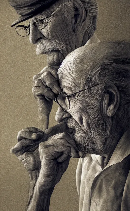 Image similar to old man doing hard work, do what we can, then leave it to god, non - fiction, elegant, highly detailed, digital painting, 8 k uhd, highly consistent object, intricate, sharp focus, illustration, art by robin eley, paul lung, samuel silva