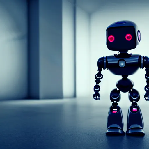 Image similar to a cute little robot. super realistic 8 k render of a dark hooded powerful elegant, cinematic composition