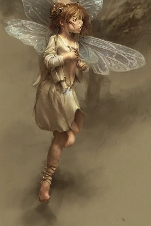 Image similar to Concept art of a little fairy by Even Amundsen, pencil