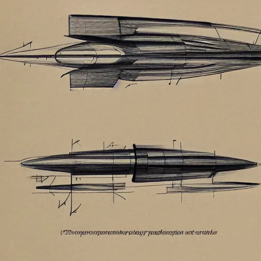 Image similar to Diagram of a spaceship, exploded view, marginalia, schematic