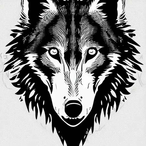 Image similar to black wolf, vector art