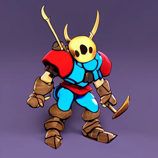 Prompt: Shovel Knight 3d artstation render