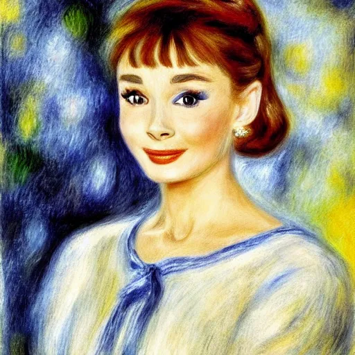 Prompt: audrey hepburn art by renoir