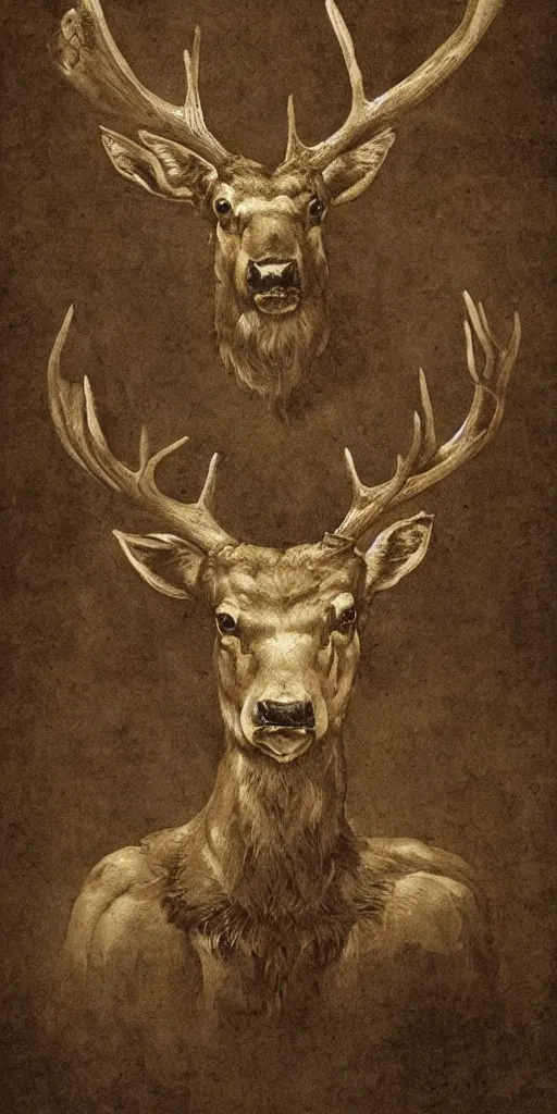 Image similar to a brilliant epic isograph print of a russian stag by josep tapiro baro in the style of baroque art, trending on art station