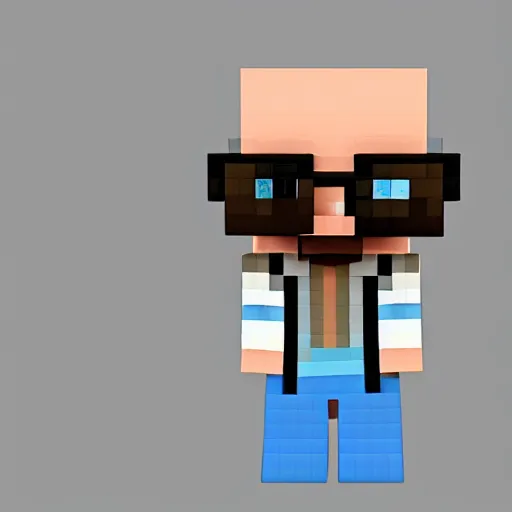 Image similar to walter white in minecraft, 4 k, high resolution, illustration, ray tracing, 3 0 9 0