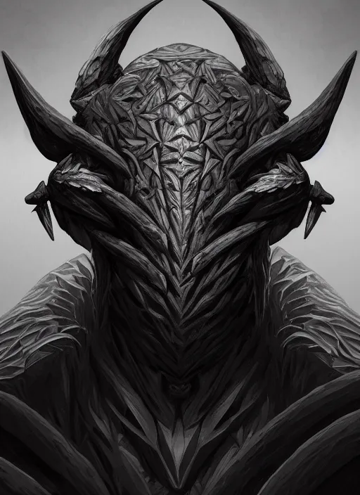 Prompt: 3 / 4 view portrait of anthropomorphic triangle brain in edgy darkshadowiron pig demon, intricate, elegant, highly detailed animal monster, digital painting, artstation, concept art, smooth, sharp focus, illustration, art by artgerm, dwayne barlowe, trending on artstation and greg rutkowski and alphonse mucha, 8 k