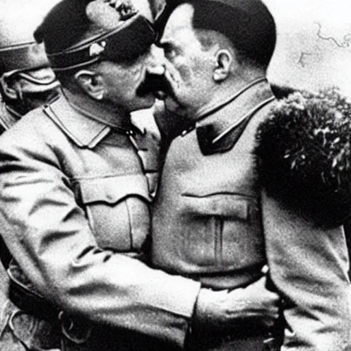 Image similar to stalin kissing hitler