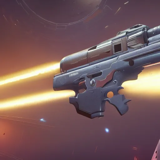 Image similar to The gun Telesto from Destiny 2, hyperdetailed, artstation, cgsociety, 8k