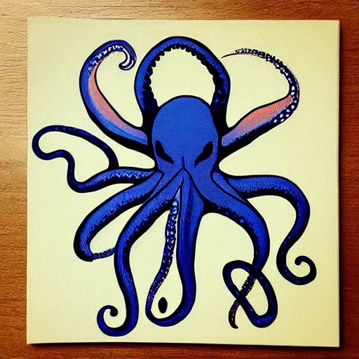 Prompt: “painted octopus, dotart, album art in the style of James Jean”