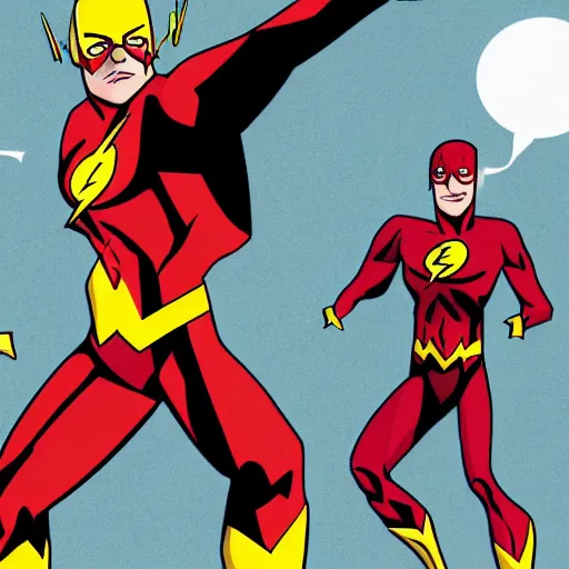 Prompt: the flash in the style of justice league unlimited