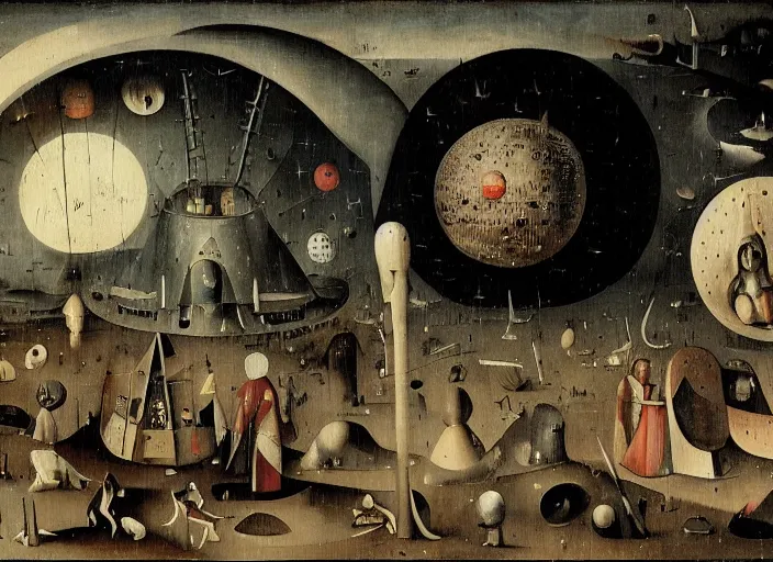 Image similar to moonbase by Hieronymus Bosch