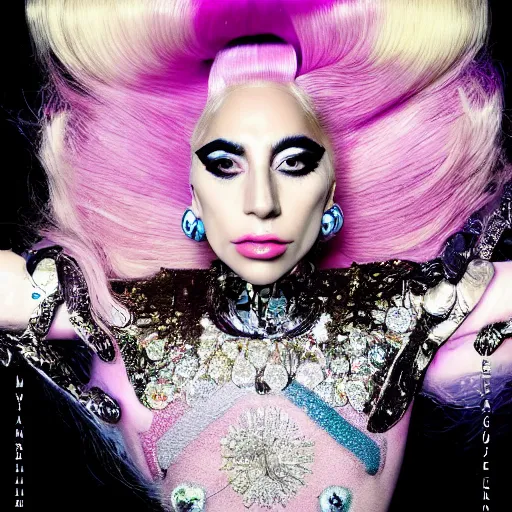 Image similar to lady gaga artpop act 2 album cover shot by nick knight, canon, highly realistic. high resolution. highly detailed. dramatic. 8 k. 4 k.