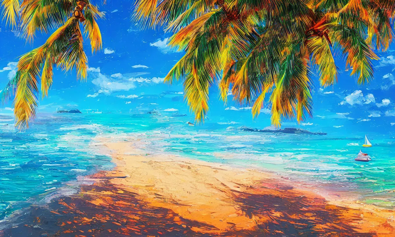 Image similar to paradise beach by alena aenami artworks in 4 k