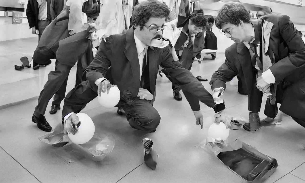 Prompt: garfield dressed as a ceo planting an orange in a subway, 3 5 mm photograph