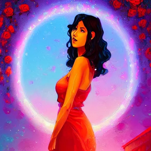 Image similar to beautiful charming goddess of sunshine and roses, inspired by stephanie beatriz and ruby rose, character art portrait, deviantart artstation, by alena aenami, by michael whelan, behance hd, bokeh