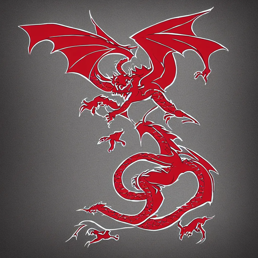 Prompt: a dragon, in the style of a sports logo