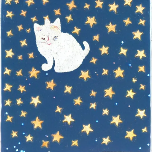 Image similar to a cat in a cloud of glitter