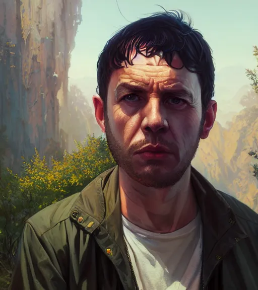 Image similar to highly detailed portrait in gta v, stephen bliss, unreal engine, fantasy art by greg rutkowski, loish, rhads, ferdinand knab, makoto shinkai and lois van baarle, ilya kuvshinov, rossdraws, tom bagshaw, global illumination, radiant light, detailed and intricate environment