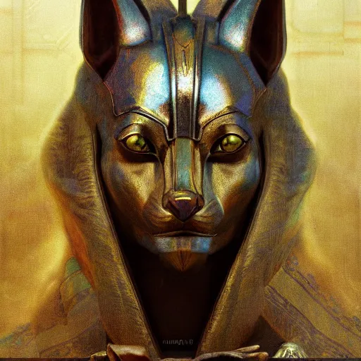 Image similar to portrait of anubis, intricate artwork, concept art, octane render, deviantart, cinematic, key art, hyperrealism, iridescent accents, portrait photograph, nikon 3 5 mm, photograph by greg rutkowski