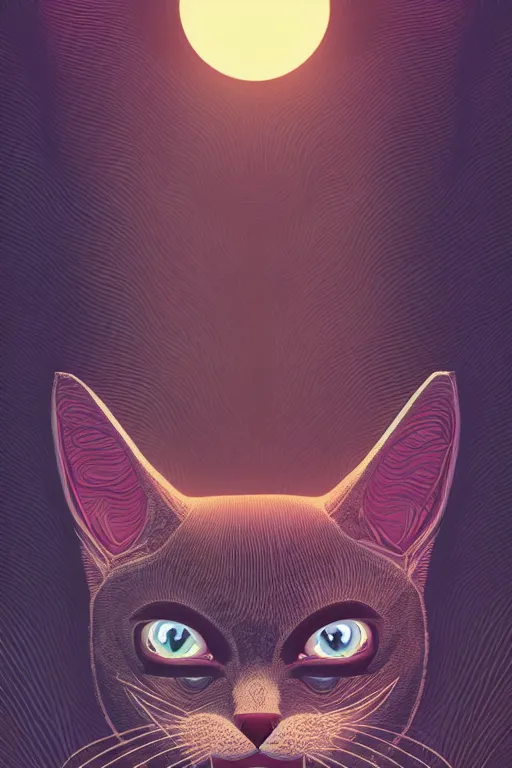 Prompt: demon cat. art by mike winkelmann, vector art, illustration, highly detailed,