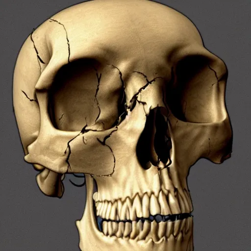 Image similar to lower half of a human skull, top half of skull missing