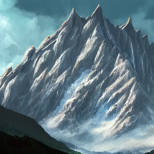 Prompt: giant imposing mountain, matte painting