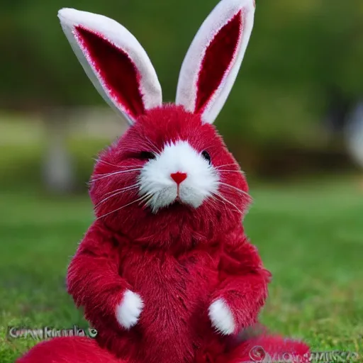 Image similar to adorable ruby bunny creature