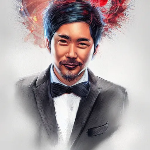 Prompt: realistic portrait of Satoshi Nakamoto by Ross Tran