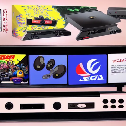 Prompt: the latest sega videoconsole, product catalog