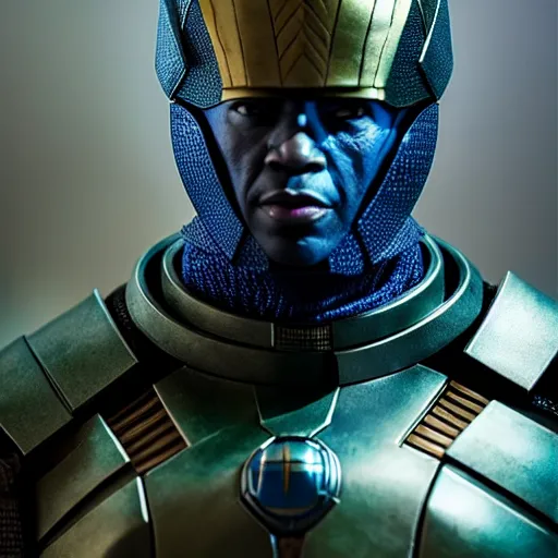 Image similar to face portrait of jonathan majors as kang the conqueror in a Marvel movie by nuri iyem, james gurney, james jean, greg rutkowski, anato finnstark. hyper detailed, 50mm, award winning photography.