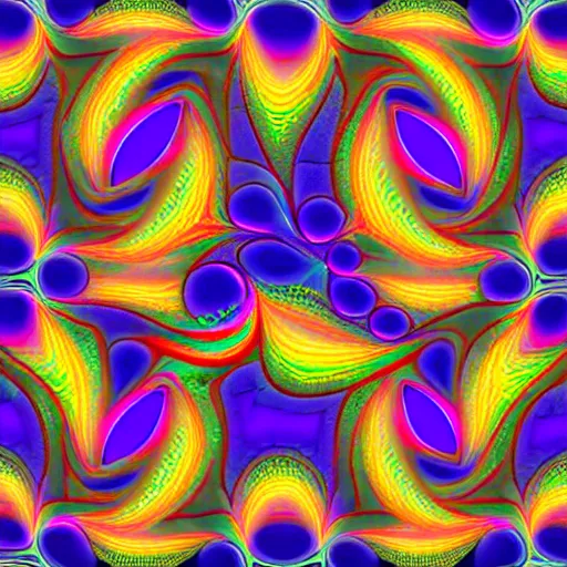 Image similar to fractal pattern neon colors swirl with soft edges mosiac