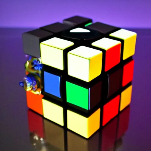 Image similar to a rubix cube made of plasma