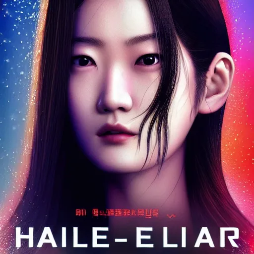 Image similar to half - electric jun ji hyun as belle with cute - fine - face, pretty face, oil slick multicolored hair, perfect face, extremely fine details, volumetric lighting, dynamic background, poster by ilya kuvshinov, mamoru hosada, katsuhiro otomo