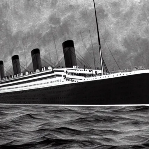 Prompt: the titanic sinking. 8 k