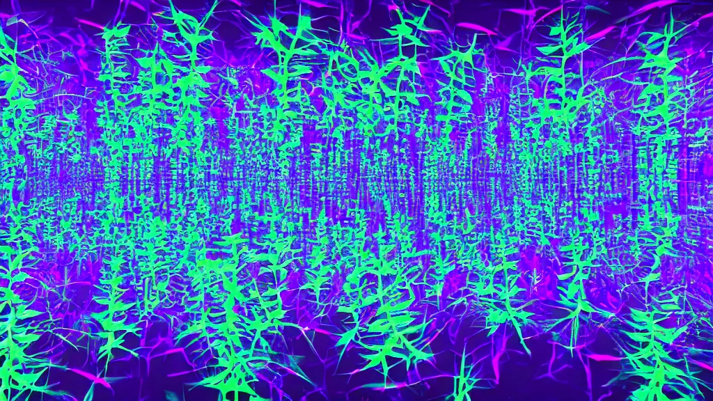 Prompt: inverted colors uncharacteristic botany synthesizer