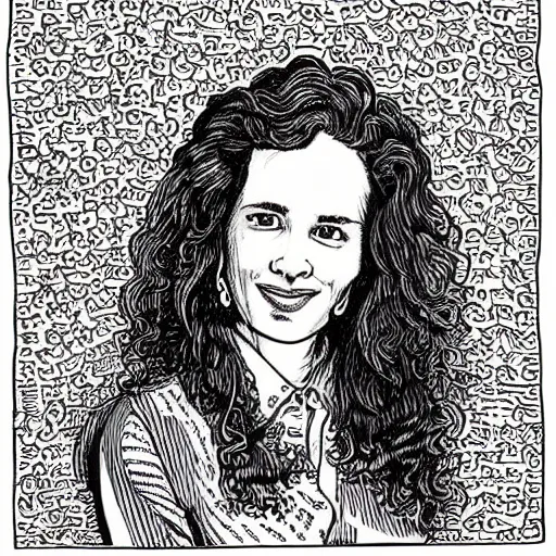 Image similar to a portrait illustration of Juliet Lewis drawn by ROBERT CRUMB