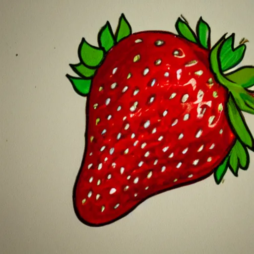 Prompt: poorly rendered strawberry