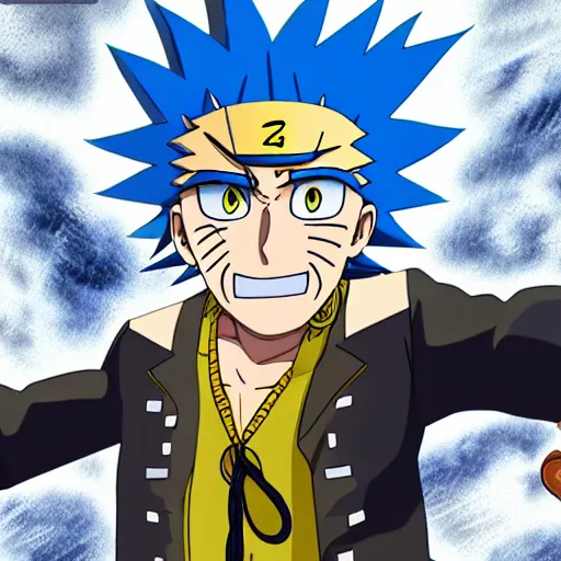 Image similar to Rick Sanchez in Naruto 4K detailed Digital art