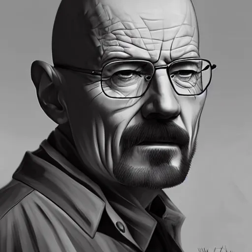 Image similar to walter white as a vampire, detailed digital art, painted by WLOP