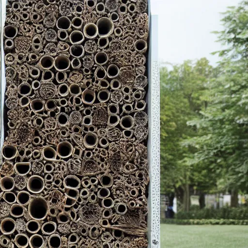 Prompt: insect hotel designed by Zaha Hadid