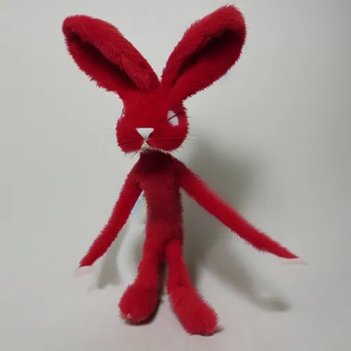 Image similar to an adorable crimson bunny creature