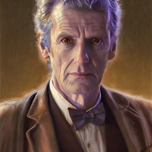 Prompt: Doctor Who, portrait art by Donato Giancola and James Gurney, digital art, trending on artstation