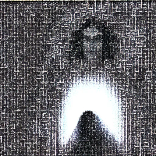 Image similar to vhs static overlay of marian apparition, vhs, 1 9 9 0, highly realistic, highly detailed, vhs noise static, black and white, vhs glitch