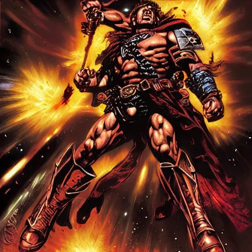 Prompt: gabriel angelos warcry by mike deodato, space marine