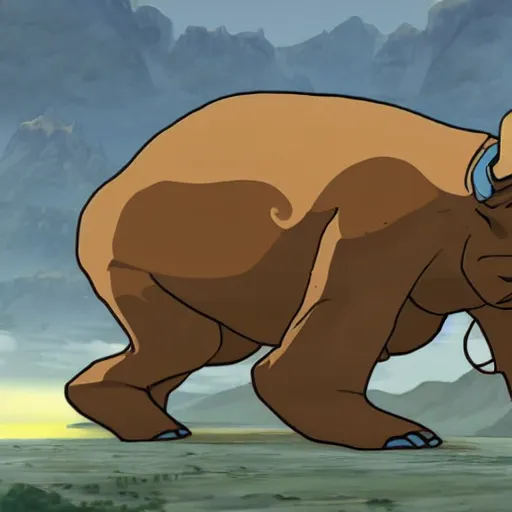 Prompt: tardigrade-like flying bison with aang as air-nomads; The Avatar: The Last Airbender and The Avatar: The Legend of Korra