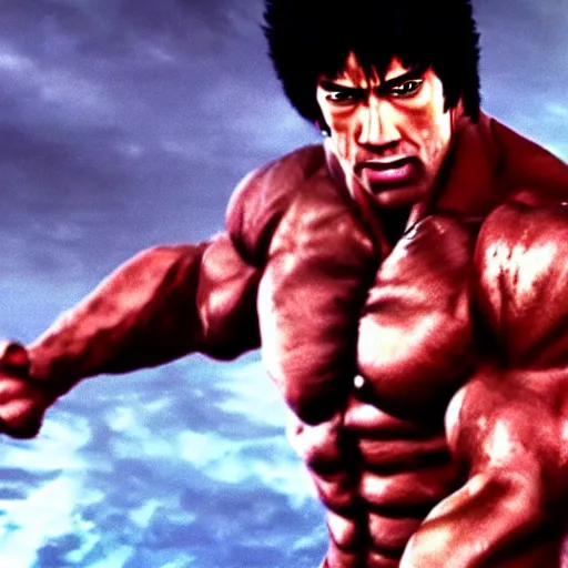 Image similar to dwayne the rock johnson as kenshiro in fist of the north star, 4 k