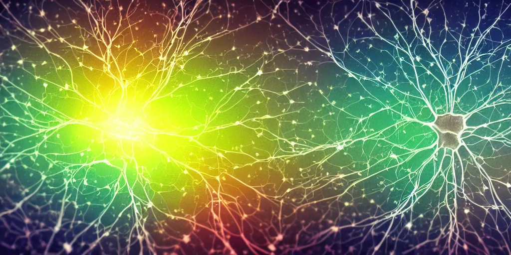 Image similar to tilt shift, prismatic, neurons, electron, ultra detailed