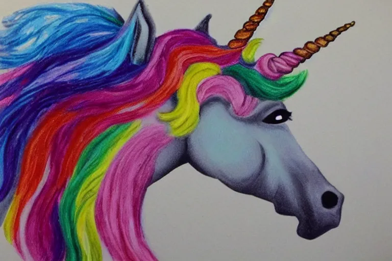 Prompt: the most horrible unicorn art imaginable, airbrush, sparkles, trashy
